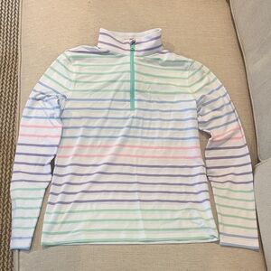 Ralph Lauren Kids Long Sleeve Striped 1/4 Zip - Blue, Pink, Green